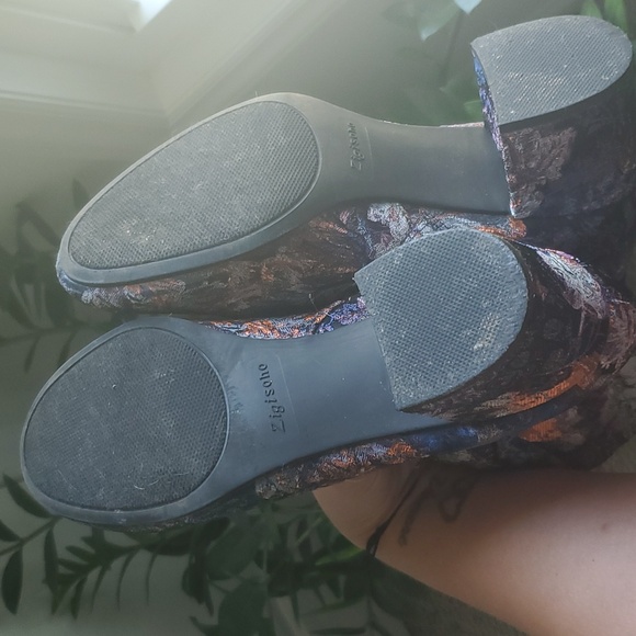 Zigi Soho Funky Metallic Floral Embroidered Textile Boots US 9 - Picture 7 of 9